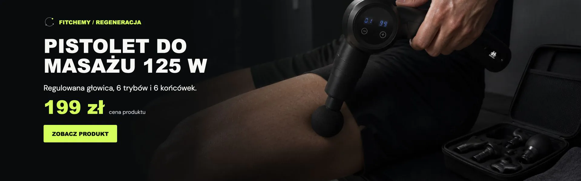 Pistolet do masażu FITCHEMY 125 W z regulowaną głowicą za 199 zł