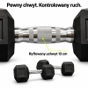 Radelkowany metalowy uchwyt hantla HEX