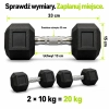 Komplet dwoch hantli HEX po 10 kg