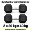 Komplet dwoch hantli HEX po 20 kg