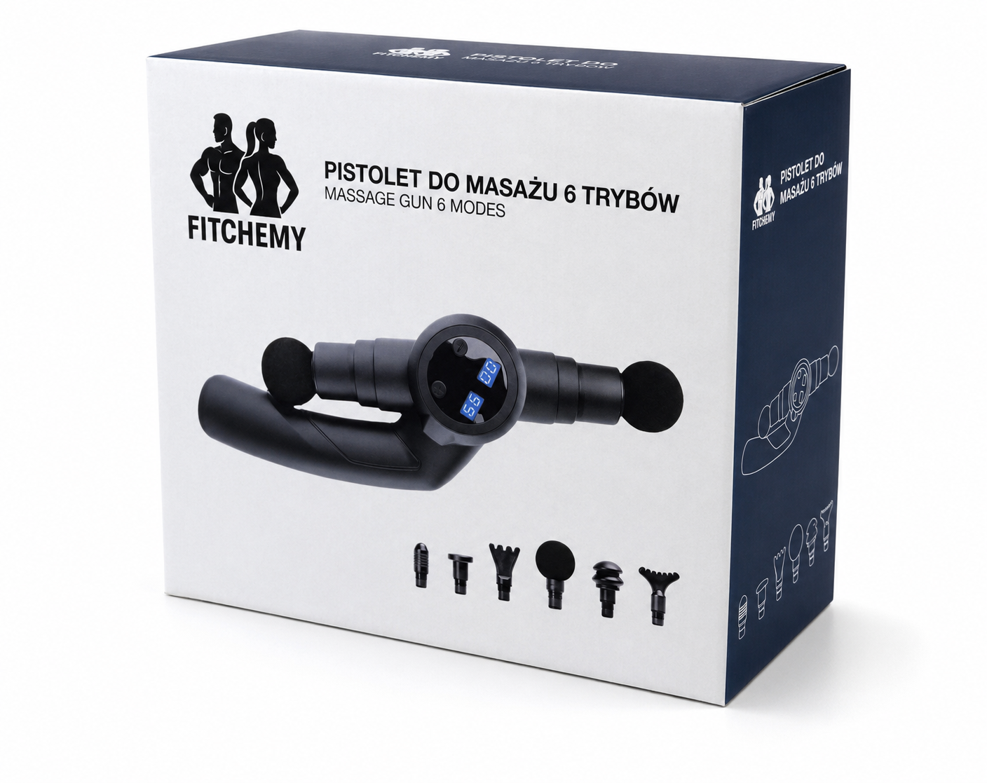 Oryginalne pudełko pistoletu do masażu 6 trybów FITCHEMY