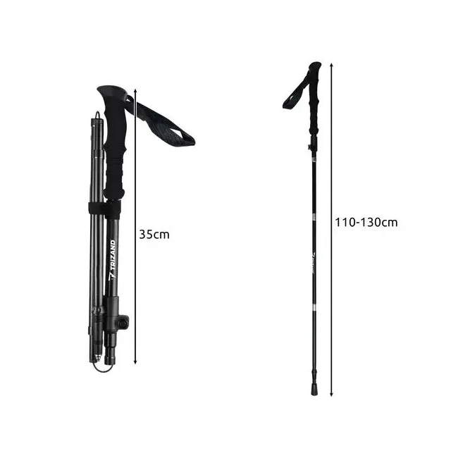 Kije trekkingowe składane 2 szt. – Nordic Walking, aluminium, regulacja 110-130 cm + 3 końcówki + pokrowiec