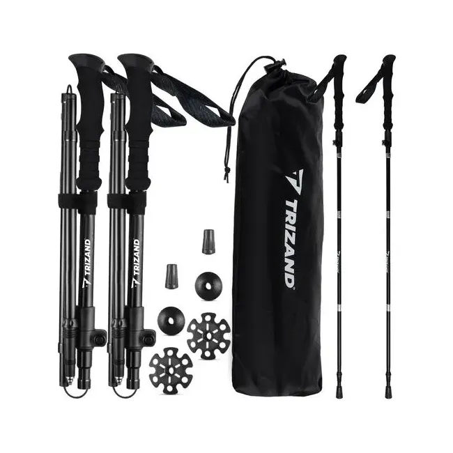 Kije trekkingowe składane 2 szt. – Nordic Walking, aluminium, regulacja 110-130 cm + 3 końcówki + pokrowiec