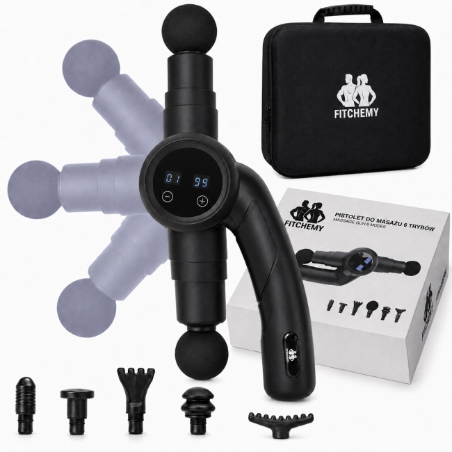 Pistolet do masażu 125 W, 6 trybów — FITCHEMY